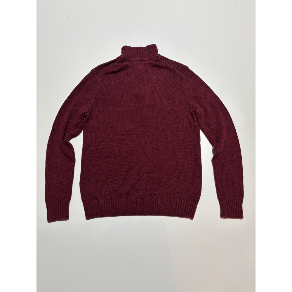 Croft & Barrow Mens Burgundy Quarter Zip Mock Neck Knit Sweater Small